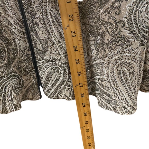Dress Barn Collection Gold Paisley Zip Jacket Size 16W - Picture 6 of 15